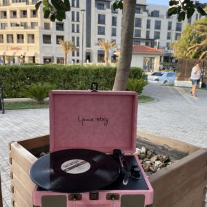 Gramofonbaku GRM006 pink (Çəhrayi) rəngi çanta Pikap – Bluetooth Retro plak Çalar