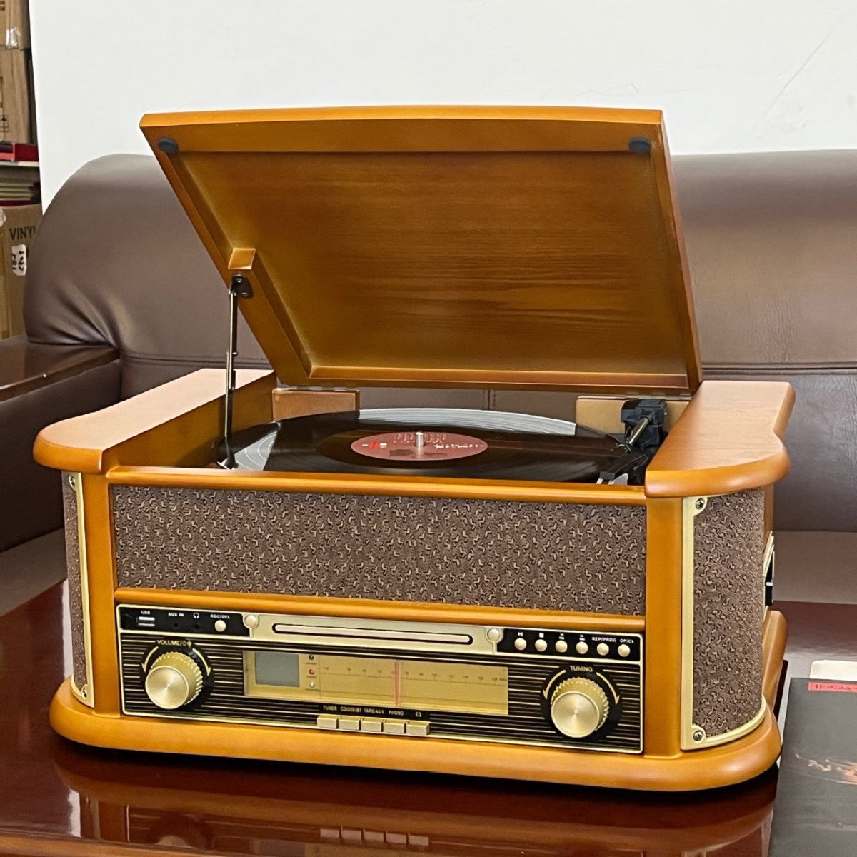 Gramofonbaku GRM014 Premium Gramofon– Bluetooth FM Retro plak Çalar 8 Gramofonbaku GRM014 Premium Gramofon– Bluetooth FM Retro plak Çalar - Görsel 8
