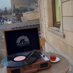 Gramofonbaku GRM007 qəhveyi çanta Pikap – Bluetooth Retro plak Çalar