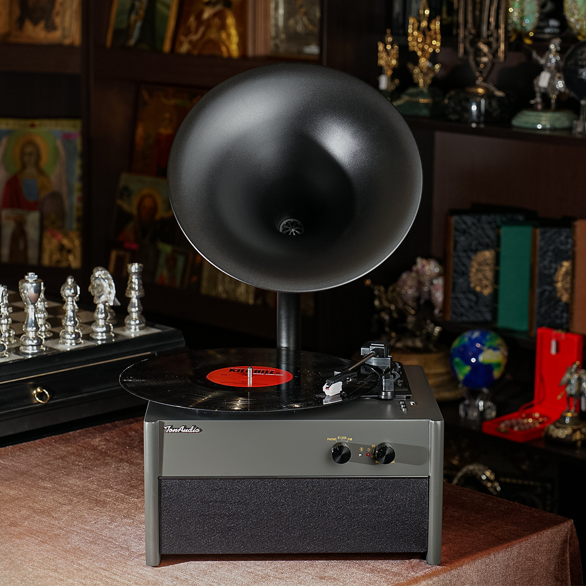 Gramofonbaku GRM013 Premium Gramofon– Bluetooth FM Retro plak Çalar 1 Gramofonbaku GRM013 Premium Gramofon– Bluetooth FM Retro plak Çalar