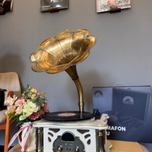 Gramofonbaku GRM016 Ağ Premium klassik Gramofon– Bluetooth FM Retro plak Çalar